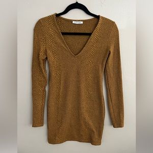 Zara Mustard Yellow Bodycon Dress